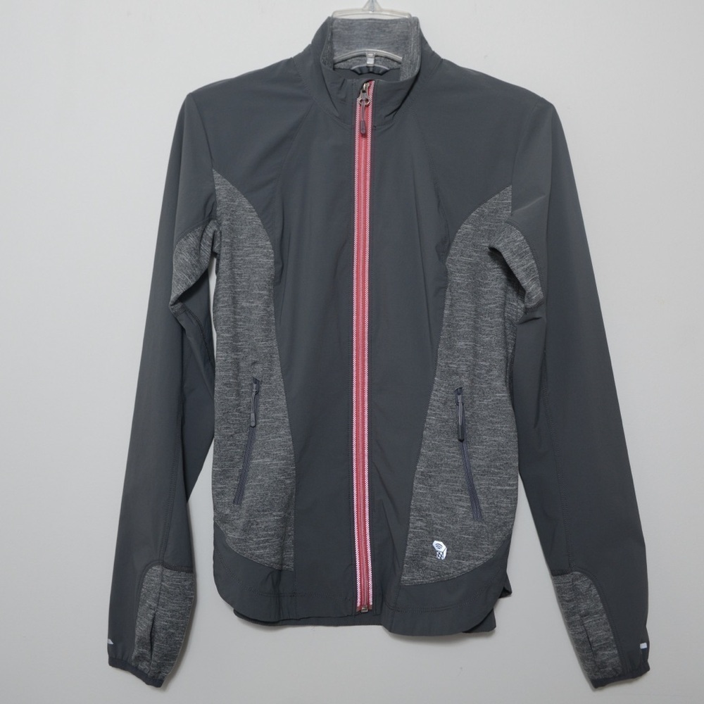 Mountain Hardwear Women’s Sz S Mighty Power Hybrid Jacket Windbreaker Gray/Pink
